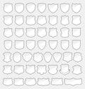 Set of 49 Quality White Shields Royalty Free Stock Photo