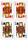 Set of queens playing cards 62x90 mm Royalty Free Stock Photo