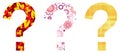 Set question marks with abstract texture vector illustration in flat style isolated on white background.