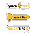 Set of Quick Tips, Helpful Tricks, Tooltip Hint for Website. Abstract Banners with Useful Information, Online Support