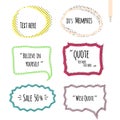 Set of quote forms template, speech bubble