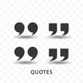 Set of quotes icon simple flat style vector illustration