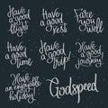 Set quotes about wishing Godspeed. Royalty Free Stock Photo