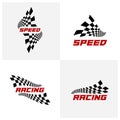 Set of Race flag logo icon, Racing logo concept, modern simple design illustration vector template, Creative design Royalty Free Stock Photo