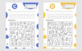 Set race letter worksheet a4 for kids preschool and school age. Game for children. Find and color Royalty Free Stock Photo
