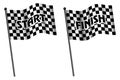 Set of racing flag, finish and start line concept. Royalty Free Stock Photo