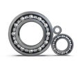 Set of radial ball bearings. Ball bearing assembly. 3D rendering.