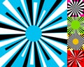 Set of 4 radial lines background. Concentric stripes pattern. Ci Royalty Free Stock Photo
