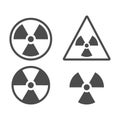 Set of radiation symbol. Radiation warning icon. Vector illustration Royalty Free Stock Photo