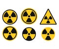 Set of radiation symbol. Radiation warning icon. Vector illustration Royalty Free Stock Photo