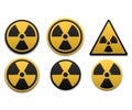 Set of radiation symbol. Radiation warning icon. Vector illustration Royalty Free Stock Photo