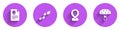 Set Radiation warning document, Snake, Radioactive location and Fly agaric mushroom icon with long shadow. Vector
