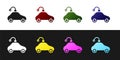 Set Radio controlled car toy icon isolated on black and white background. Control remote car toy. Vector Royalty Free Stock Photo