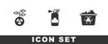 Set Radioactive, Fire extinguisher and Infectious waste icon. Vector Royalty Free Stock Photo