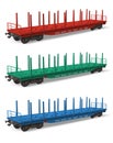 Set of railroad flatcars