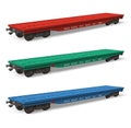 Set of railroad flatcars