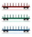 Set of railroad flatcars