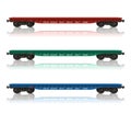 Set of railroad flatcars Royalty Free Stock Photo