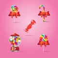 set of rainbow candy treats. Vector illustration decorative design