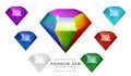 Set of rainbow color fantasy jewelry gems, stone for game Royalty Free Stock Photo