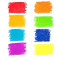 Set of rainbow pastel crayon spots Royalty Free Stock Photo