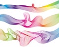 Set rainbow waves lines gradient colorful, Vector illustration