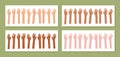 Set Of Raised Hands Flat Royalty Free Stock Photo