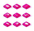 Set RAM, random access memory, Case of computer, Server, Data, Web Hosting, Laptop, Computer monitor screen, Router wi Royalty Free Stock Photo