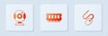 Set RAM, random access memory, Web camera and Computer mouse. White square button. Vector Royalty Free Stock Photo