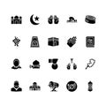 Set of Ramadan Icons Glyph Style