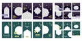 Set of Ramadan Kareem for sale social media post template banner design with ornament star, moon, mosque, and lantern background. Royalty Free Stock Photo