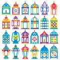 Set of 24 Ramadan Lanterns Royalty Free Stock Photo