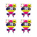 Ramadan Kareem Sticker discount, label percent, price sale banner knob badge tape set, design