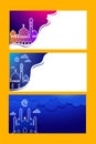 Set Ramadan theme background for banner Royalty Free Stock Photo
