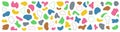 Set random abstract blotch shapes. Liquid shape elements. Round blobs collection. Fluid dynamic forms. Rounded spot or speck Royalty Free Stock Photo
