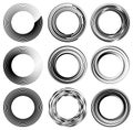 Set of random circle elements. Concentric circles, concentric ri Royalty Free Stock Photo