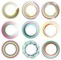 Set of random circle elements. Concentric circles, concentric ri Royalty Free Stock Photo