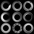 Set of random circle elements. Concentric circles, concentric ri Royalty Free Stock Photo