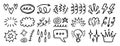 Set of random doodle sketch elements, decorative hand drawn icons for creative design Royalty Free Stock Photo