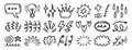 Set of random doodle sketch elements, decorative hand drawn icons for creative design Royalty Free Stock Photo