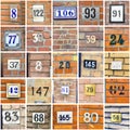 Set of random house numbers Royalty Free Stock Photo