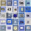 Set of random house numbers Royalty Free Stock Photo