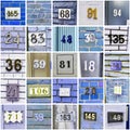 Set of random house numbers Royalty Free Stock Photo