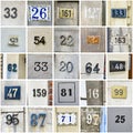 Set of random house numbers Royalty Free Stock Photo