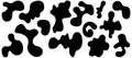 Set of random shapes of irregular form. Black blobs, liquid, colored organic blot smooth form. Drop of fluid.