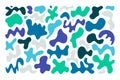 Set random shapes irregular form. Colorful blobs, liquid, colored organic blot smooth form. Royalty Free Stock Photo
