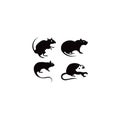 Rat and mouse vector silhouette inspiration logo.