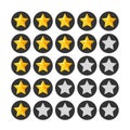 Set of ratings from one to five stars Royalty Free Stock Photo