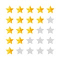 Set of ratings from one to five stars Royalty Free Stock Photo
