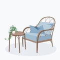 Set of rattan furniture for garden Royalty Free Stock Photo